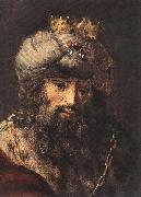 REMBRANDT Harmenszoon van Rijn David and Uriah (detail painting